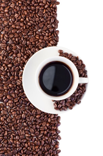 black coffee, coffee cup, roasted coffee beans, brewed coffee, coffee drink, brand awareness, minimalist, flat lay, calm, fresh, brown, neutral